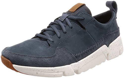 Clarks Men’s Triactive Run Low-Top Sneakers, Blue (Blue Nubuck), 8 UK