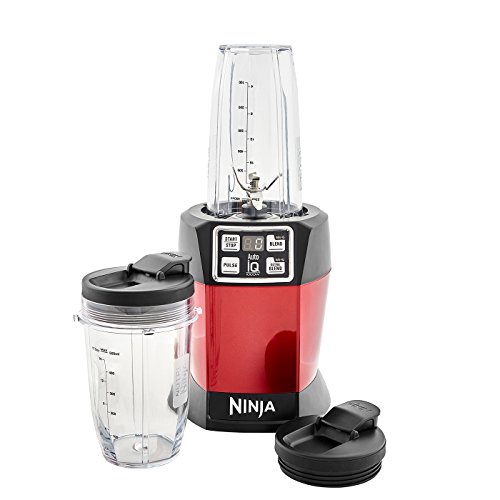 Ninja BL480UKMR Nutri 1000W Blender with Auto-iQ-BL480UKMR-Red, 18/10 Steel, Red