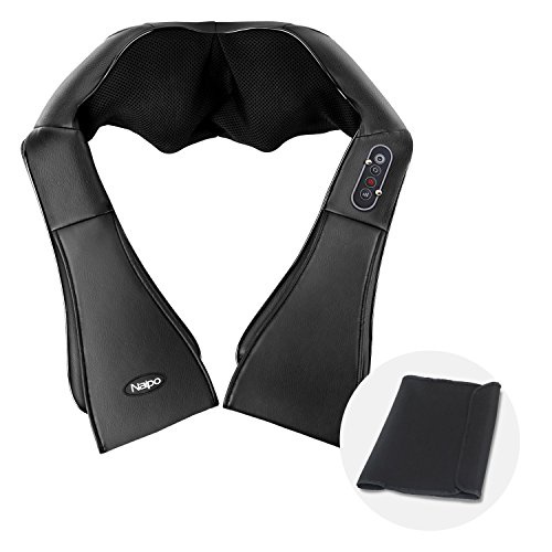 Naipo Masajeador de Cuello y Hombros Básico Shiatsu Masajeador Cervical con 3D Rotación y Función de Calor para Relajación de Fatiga en Casa, Oficina o Coche 2 Años Garantía