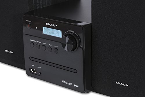 Sharp XL-B515D(BK) 30W Micro Hi-Fi System with DAB+ FM Radio, Bluetooth, CD, USB MP3 Playback/Charging & Remote Control - Black
