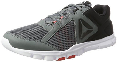 Reebok Yourflex Train 9.0 Mt, Scarpe Sportive Indoor Uomo, Grigio (Alloy/Primal Red/Black/White), 47 EU