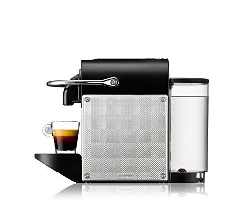 De'Longhi Nespresso EN 125.S Kapselmaschine Pixie Electric | 1260 Watt | 0,7 Liter | Flexible Tassen-Abstellfläche für verschiedene Gläser | silber