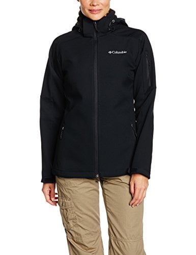 Columbia Women's WL1159 Windproof Softshell Jacket, Cascade Ridge Jacket, Polyester, Black, Size S