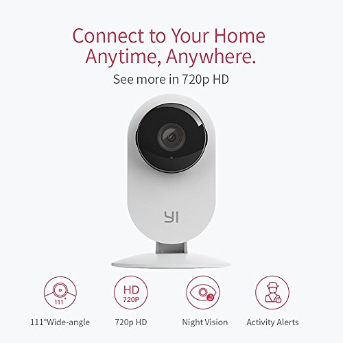 YI Home Camera 720p, Wireless Wifi Camera with IP Security Surveillance System and Night Vision for Baby/Pet/Elder (UK Edition) (White)
