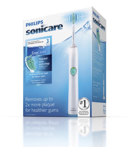 Philips Sonicare EasyClean Electric Toothbrush with Pro-Results Brush Head (UK 2-Pin Bathroom Plug) - HX6511/50