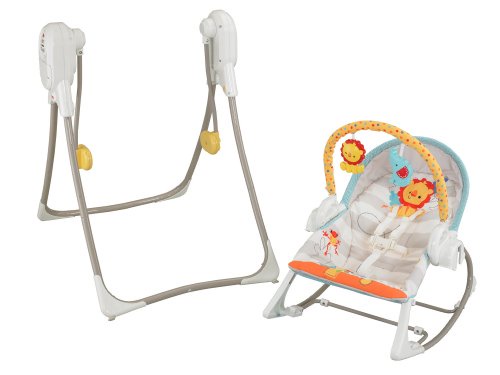 Fisher-Price BFH06 3-in-1 Swing-N-Rocker, New-Born Baby Swing Chair and Bouncer with Songs and Sounds, Suitable from Birth