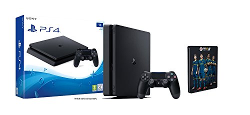 PlayStation 4 (1TB, schwarz, slim) FIFA 17 Steelbook Edition Bundle