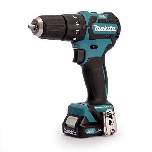 Makita HP332DSAJ 10.8 V Li-ion CXT Brushless Combi Drill Complete with 2 x 2.0 Ah Li-ion Batteries and Charger in a Makpac Case