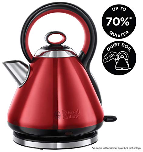 Russell Hobbs 21885 Legacy Quiet Boil Electric Kettle, 3000 W, 1.7 Litre, Red