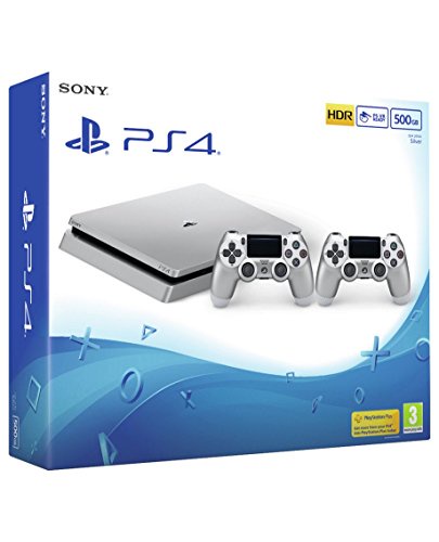 Sony PlayStation 4 with 2 Controllers, 500 GB - Silver