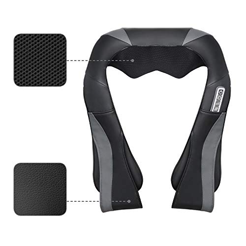 Shiatsu Neck Shoulder Massager Electric Back Massage with Heat Deep Kneading Tissue Massage for Muscles Pain Relief Relax in Car Office and Home