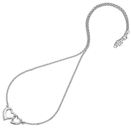 Dower & Hall verschlungene Sterling Silber Klein ineinander verschlungenen Herzen auf 46 cm Kette Halskette