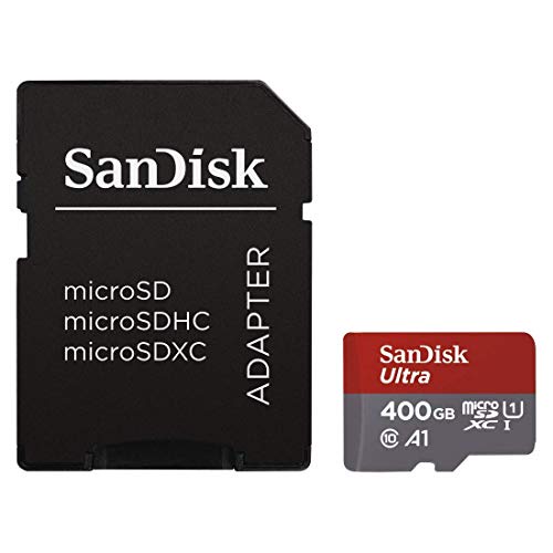 SanDisk Ultra 400GB microSDXC Speicherkarte + Adapter bis zu 100 MB/Sek, Class 10, U1, A1