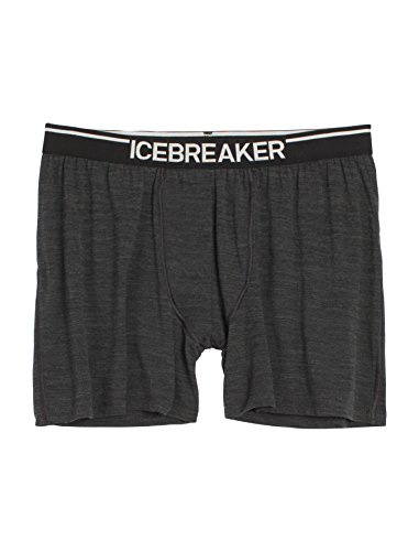Icebreaker Anatomica - Bóxer de deporte para hombre, Mens Anatomica Boxers, Jet Heather/Black, large