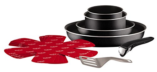 Tefal L2008602 Set de poêles et casseroles - Ingenio 5 Essential Noir 10 Pièces - Tous feux sauf induction