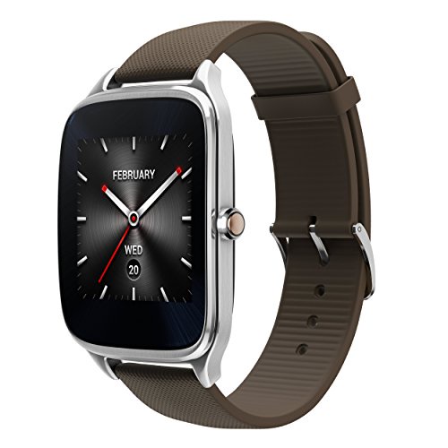 Asus Zenwatch 2 WI501Q-1RTUP0004 (4,1 cm (1,63 Zoll), Qualcomm Snapdragon, 320 x 320 pixels, Android, Amoled, 4GB, Gummiarmband) grau/braun