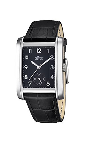 Lotus Men's Quartz Watch with Black Dial Analogue Display and Black Leather Strap 18352/3