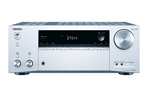 Onkyo TX-NR555 (S) 7.2-Kanal-A/V-Netzwerk-Receiver (130 W/Kanal,DTS: X aufrüstbar, Dolby Atmos, AirPlay, 384 kHz/32-Bit D/A-Wandler, 6 HDMI-Eingänge/1 Ausgang) silber