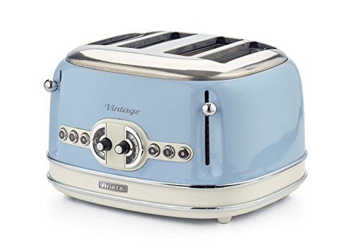Ariete 156/05-blue Toaster which is Designed for Four Slices Vinatge-156/05-blue, 1630 W, Blue