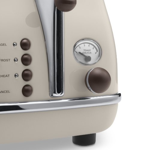 De'Longhi CTOV4003.BG Vintage Icona 4 Slice Toaster - Cream