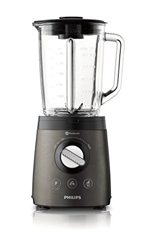 Philips Avance Collection HR2196/08 - Batidora, 900 W, jarra de cristal de 2 litros, con espátula, función para picar hielo