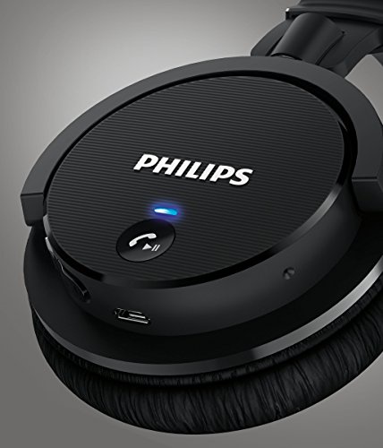 Philips SHB5600BK Casque Bluetooth sans Fil avec Micro, Pliable à Plat, 9h d'autonomie, Noir