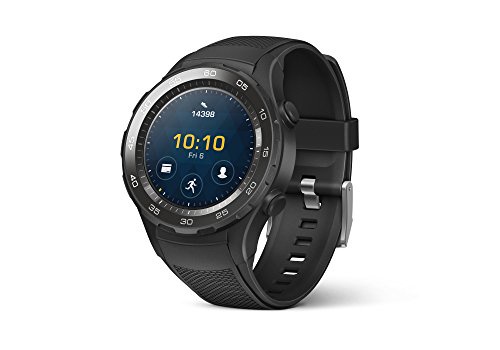 HUAWEI WATCH 2 (Bluetooth) Smartwatch mit schwarzem Sportarmband (NFC, Bluetooth, WLAN, Android Wear™ 2.0) schwarz