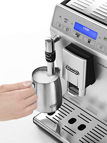 De'Longhi SB Autentica Plus, Automatic Bean to Cup Coffee Machine, Cappuccino and Espresso Maker, ETAM29.620.S, Silver and Black, 1450 W