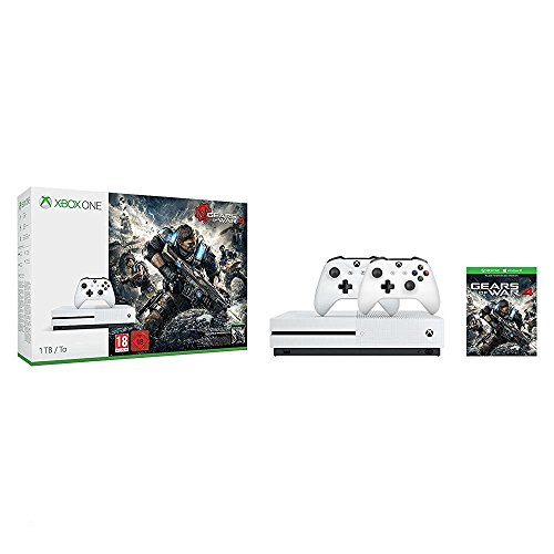 Xbox One S 1TB Konsole - Gears of War 4 Bundle + 2. Controller