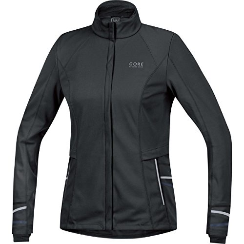 GORE RUNNING WEAR, Women’s Fleece running Jacket, Windproof, GORE WINDSTOPPER Soft Shell, MYHTOS LADY 2.0 WS SO, Size 42, Black, JWSMYL