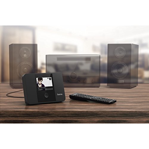 Hama Tuner Digital Radio Internet et radio numérique (Wi-Fi/Lan/DAB +/DAB/FM/Multi Room/Bluetooth, application, télécommande, 3,2 pouces écran couleur) Noir