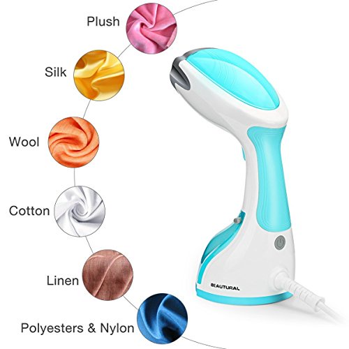 Beautural Handheld Garment Steamer Portable Home and Travel Fabric Steamer, 35s Fast Heat Up, 260ml Removable Water Tank, Vertically & Horizontally Steam