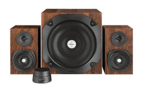 Trust 20245 Vigor 2.1 PC Speaker System with Subwoofer for Computer and Laptop, 100 W, UK Plug, Brown