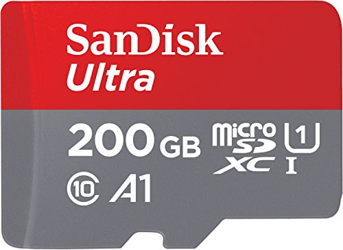 SanDisk Ultra 200GB microSDXC Memory Card + SD Adapter with A1 App Performance up to 100MB/s, Class 10, U1 - FFP