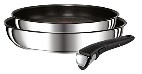 Tefal-L9409202-Ingenio Preference Lot de 2 Poêles 24/28 cm + 1 Poignée Inox Anti-Adhésif Tous Feux Dont Induction