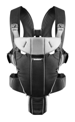 BABYBJÖRN Babytrage Miracle (Schwarz/Silber, Baumwollmischgewebe)