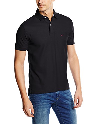 Tommy Hilfiger Men's Core Regular Polo Polo Shirt, Black (Flag 060), Medium