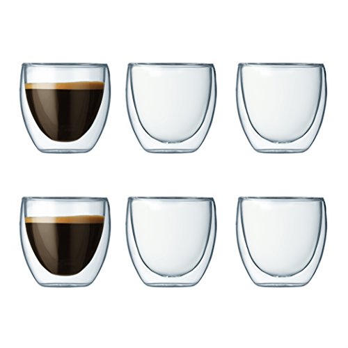 Bodum - 4557-10-12 - Pavina - Coffret de 6 Verres Double Paroi - 8 cl
