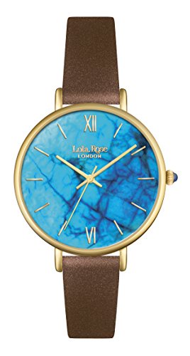 Lola Rose Women's Quartz Watch with Turquoise Dial Analogue Display and Brown Leather Strap LR2024