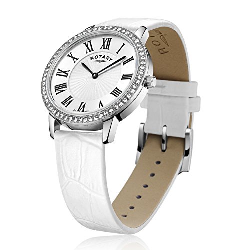 Rotary LS00358/06/W Damen-Armbanduhr Analog Quarz Leder
