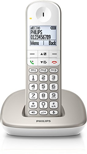 Philips XL4901S/38 schnurloses Telefon (leicht bedienbar, große Tasten, hörgerätekompatibel) silber