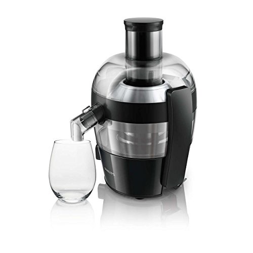 Philips HR1832/03 Viva Collection Centrifuga per Frutta e Verdura dal Design Compatto con QuickClean Plisci Facile