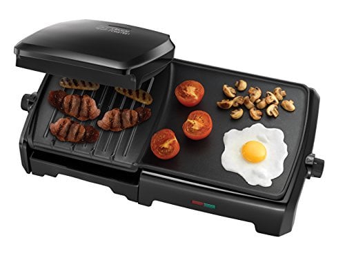 George Foreman 23450 10-Portion Entertaining Grill and Griddle, 2180 W, Black