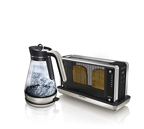 Morphy Richards Redefine Glass Toaster 228000 Black Silver Toaster