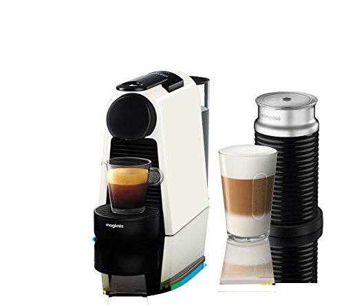 Nespresso Essenza Mini Coffee Machine with Aeroccino, Pure White by Magimix
