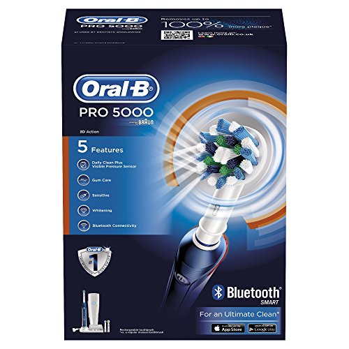 Oral-B Pro 5000 Cross Action Electric Rechargeable Toothbrush with Bluetooth Connectivity Powered by Braun