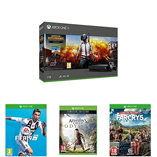 Xbox One X 1TB PUBG + FIFA19 + Assassins Creed Odyssey Limited Edition + Far Cry 5 Limited Edition