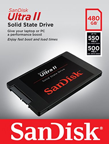 SanDisk Ultra II SSD 480 GB Sata III 2.5-inch Internal SSD up to 550 MB/s - Black