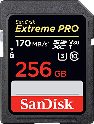 SanDisk Extreme PRO 256 GB SDXC Memory Card, Up to 170 MB/s, Class 10, U3, V30