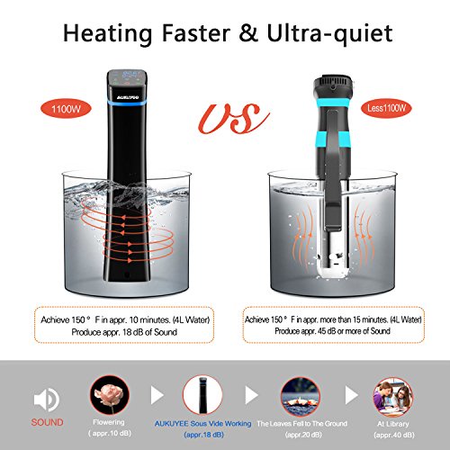 AUKUYEE WiFi Sous Vide Cooker with Smart Phone APP, Peaceful, Black